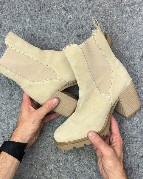 Sam Edelman Beige Block Heel Shoes, Size US 8.5W