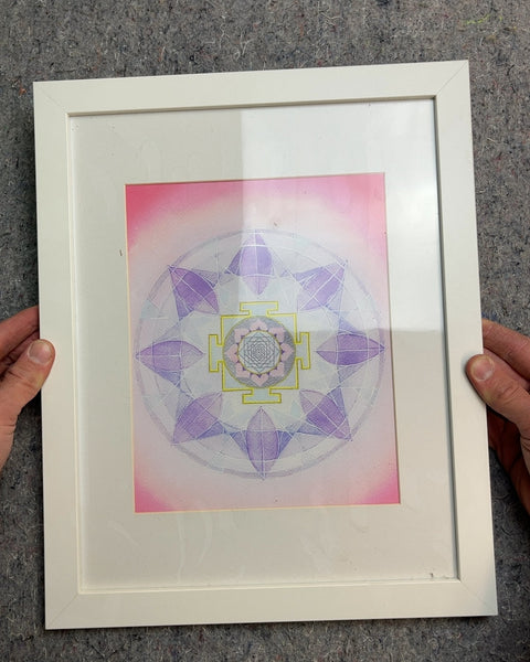 Framed Mandala Art Print, 12x15"