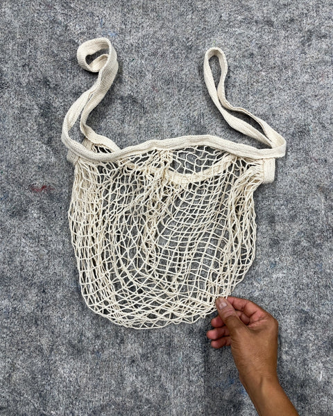 Cream Cotton Mesh Reusable Shopping Bag