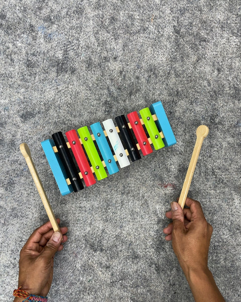 Wooden 8-Tone Toy Xylophone with Mallets