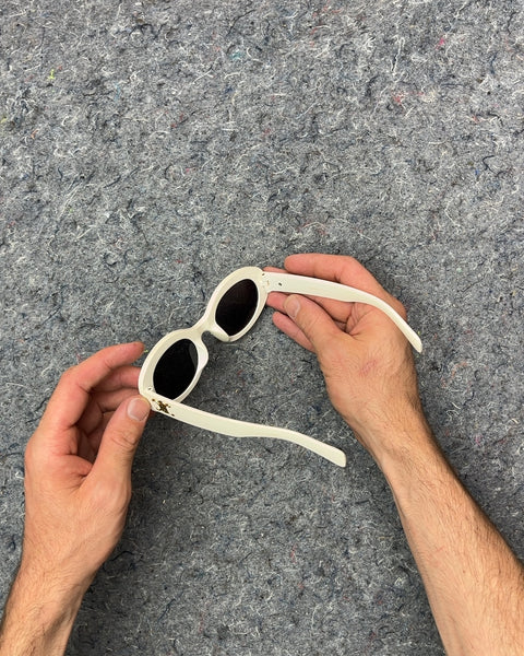 Fake Celine White Oval Sunglasses