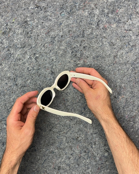 Fake Celine White Oval Sunglasses