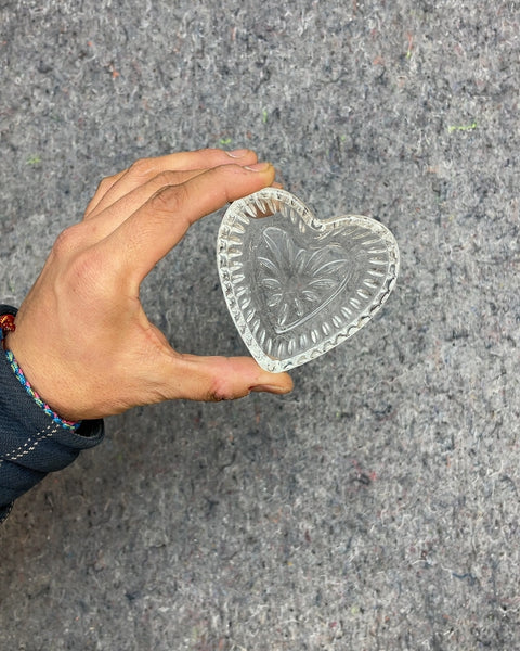 Clear Glass Heart Trinket Dish