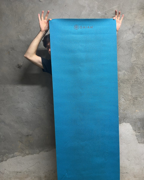 Gaiam Reversible Yoga Mat in Blue and Grey