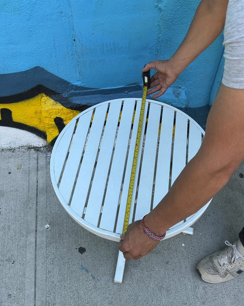 White Round Patio Side Table, W20xH18""