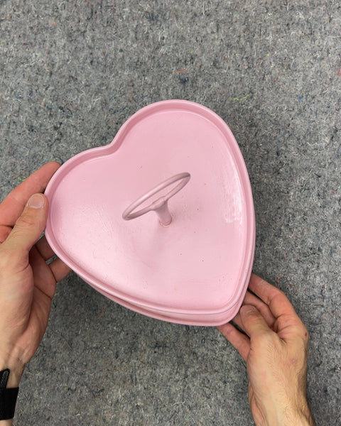 Pink Heart Two-Tiered Serving Tray, H12"