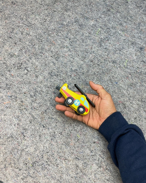 Yellow Wooden Toy Helicopter