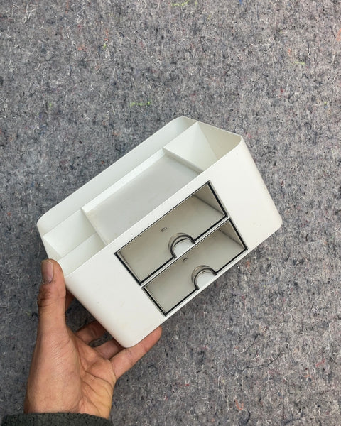 White Desk Organizer with Drawers