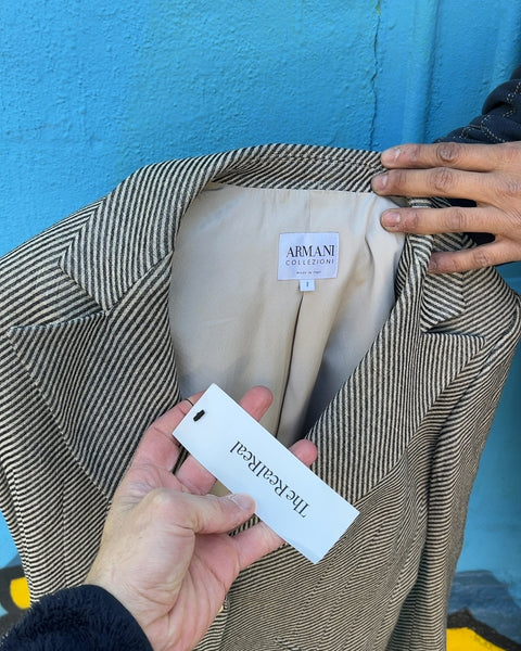 Armani Collezioni Striped Blazer From TheRealReal, Size Women 8