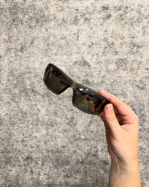 Matte Brown Wrap Sunglasses