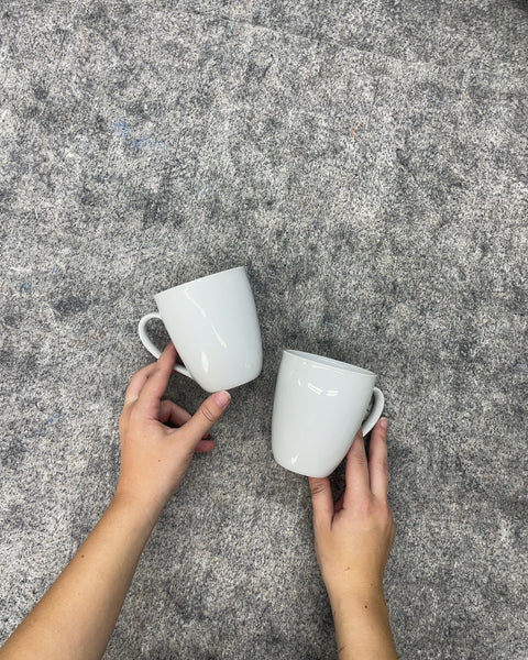 Hotel Balfour White Ceramic Mugs, Set of 2