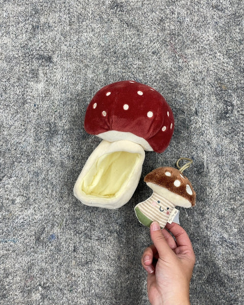 Mushroom Plush Toy with Small Mushroom Keychain