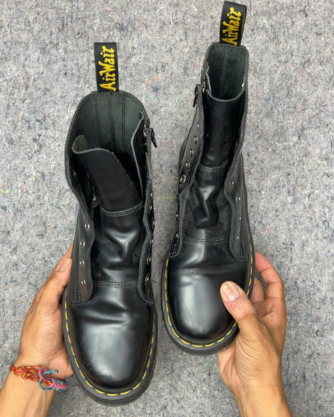 Dr. Martens Leather Platform Boots w/o Laces, Sz 38 EU