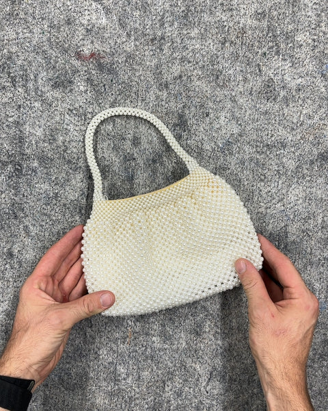 White Beaded Mini Handbag