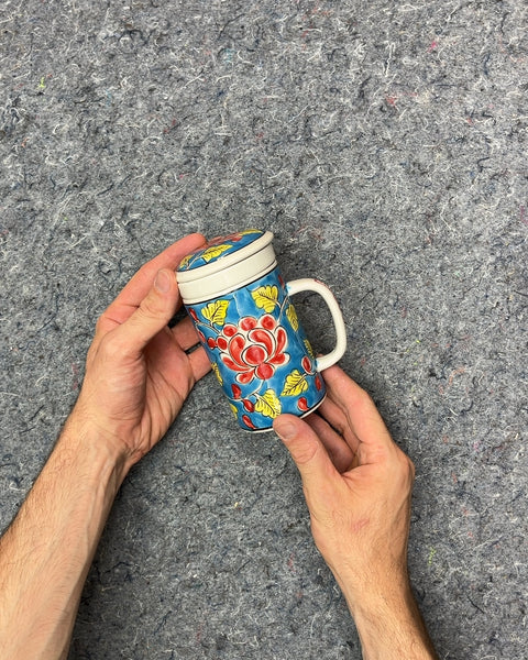Floral Ceramic Tea Mug with Infuser