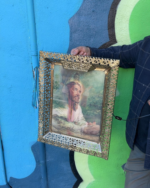 Lighted Jesus Christ 3-D Hologram Metal Picture Frame, 17x21"