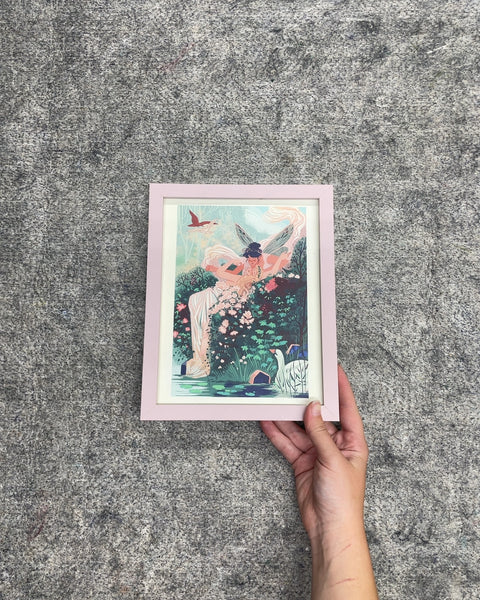 Framed Fairy Garden Art Print, 8.5x11.5