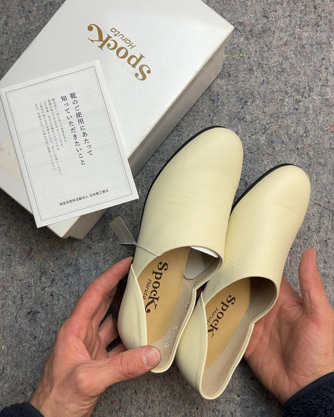 Brand New Spock Haruta Japanese Cream Slip-On Shoes, Size US 7W