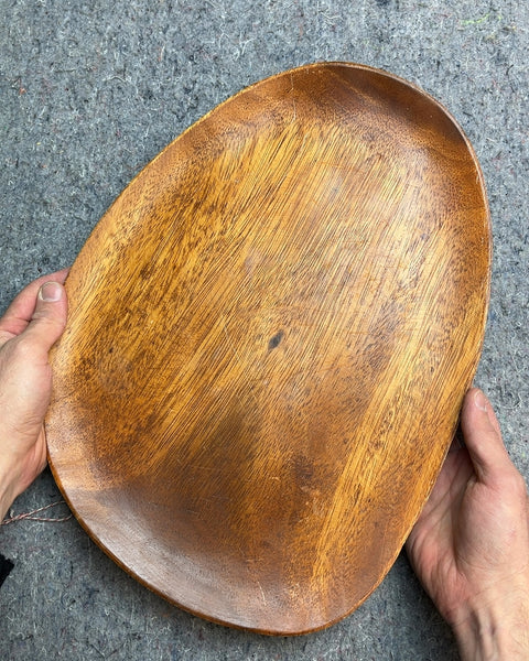Crate & Barrel Wooden Oval Serving Tray, L15.5"