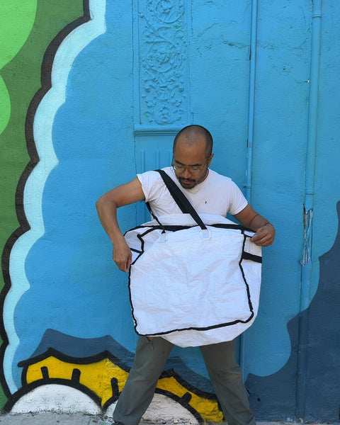 White and Black Storage Bag