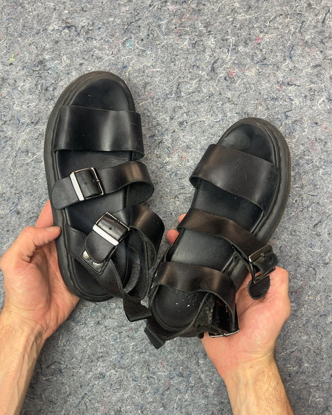 Dr. Martens Gryphon Black Leather Sandals, Size US 7M or EU 39