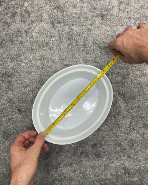 Dario Farrucci White Ceramic Oval Casserole Baking Dish, L10"