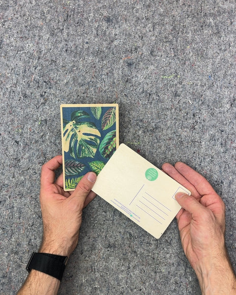 Botanical Leaf Art Wood Postcards