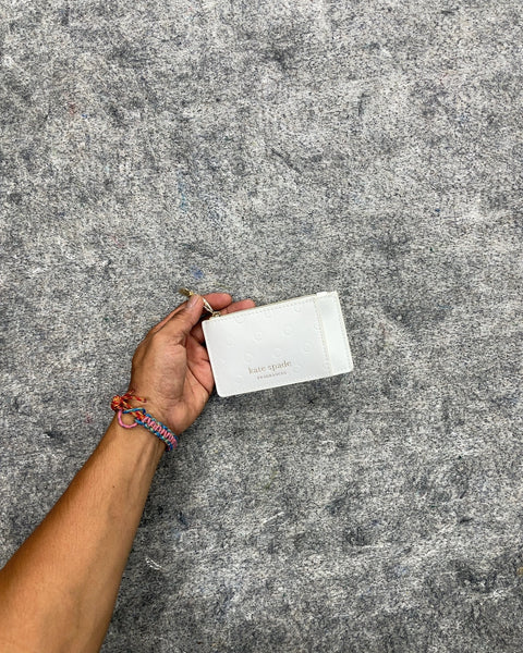 Kate Spade Fragrances White Zip Card Case