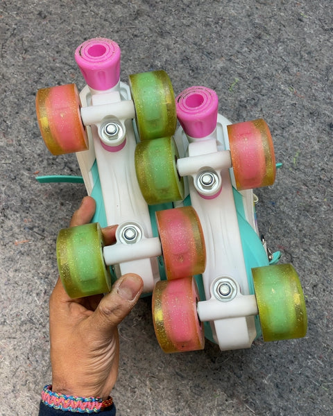 Sulifee Rainbow Roller Skates, Sz 10C-13C US or 28-31 EU