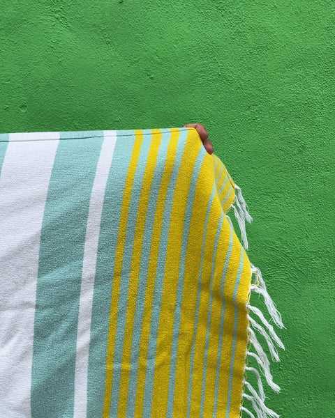 Striped Beach Towel with Fringe