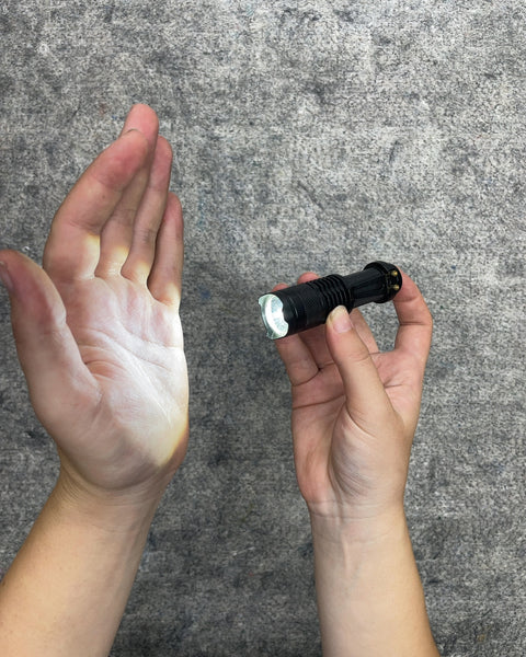 Black Mini LED Pocket Flashlight with Clip