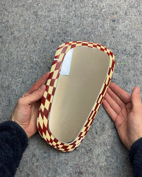 Very Cute Checkered Frame Wall Mirror