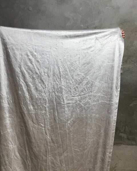 West Elm Silver Cotton & Viscose Curtain, 48x96"