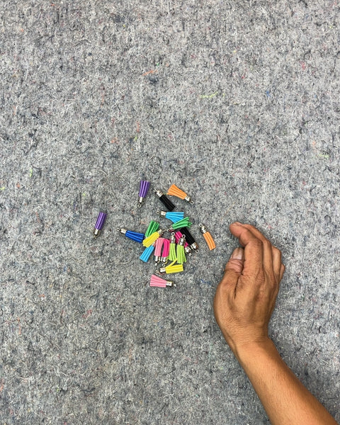 Assorted Colorful Tassels with Silver Caps