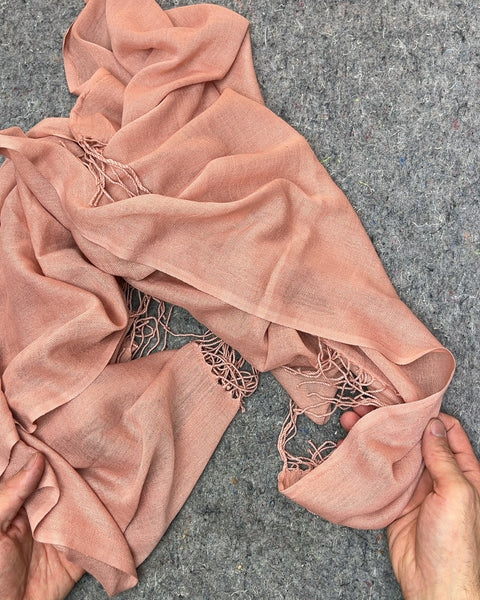 Light Pink Scarf with Fringe