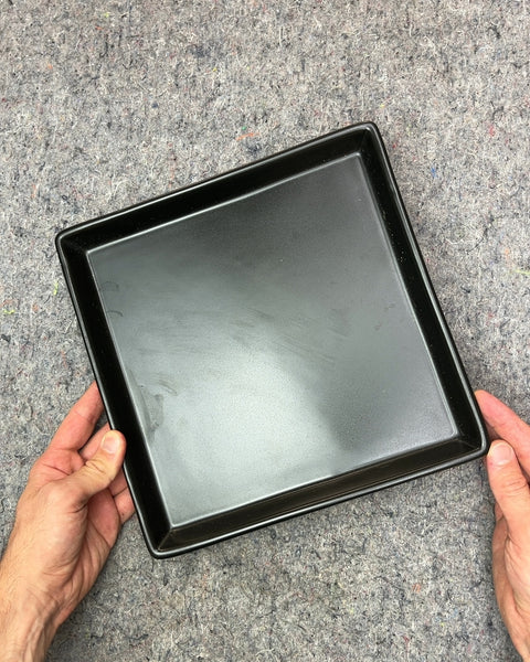Black Ceramic Square Tray, 10x10"
