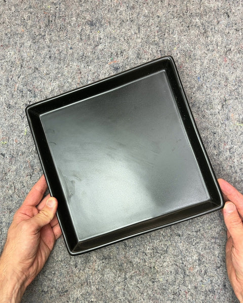Black Ceramic Square Tray, 10x10"