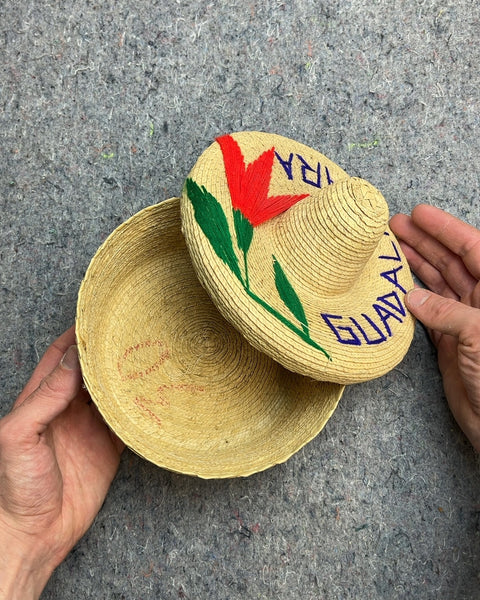 Straw Sombrero Box with Guadalajara Design
