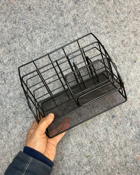 Black Wire Mesh Desk Organizer