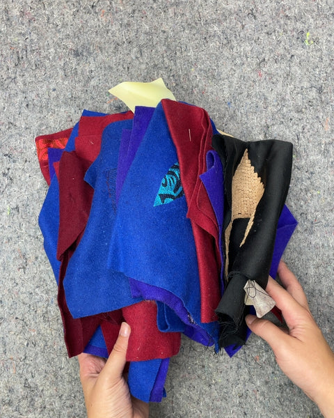 Assorted Felt Fabric Scraps with Nice Embroidered Patches