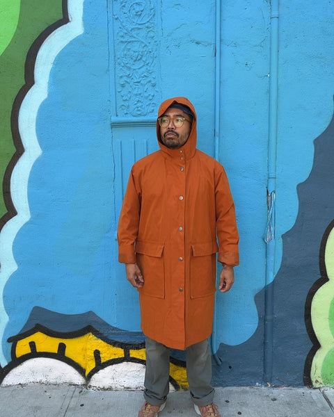 A New Day Rust Orange Raincoat, Size XL