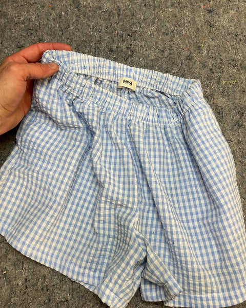 Miya Blue Gingham Shorts, Size S