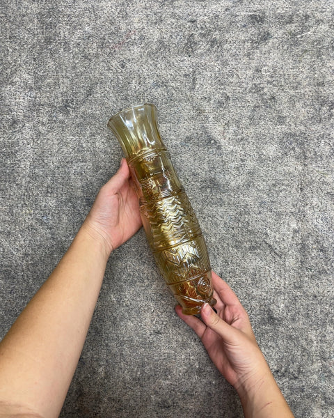 Amber Glass Fish Stacking Drinking Glasses, Set of 4
