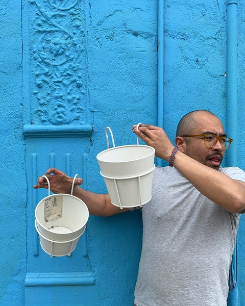 Two IKEA VITLÖK Plant Pots With Hangers