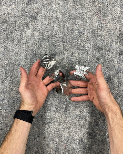 Set of 4 Silver Tone Napkin Rings