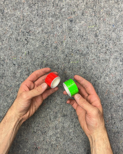 Red and Green Reflective Tape Rolls