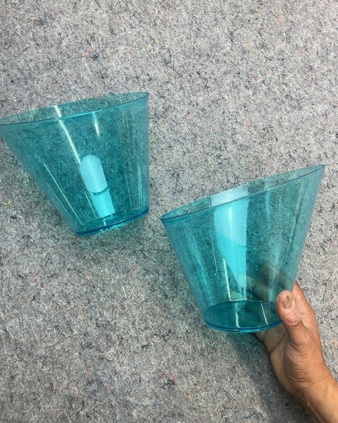Two Corner Plastic Containers Perfect For Chips Or Candies