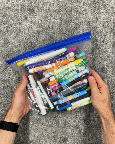 Assorted Kids Markers and Crayons