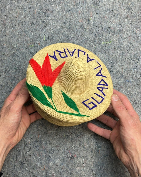 Straw Sombrero Box with Guadalajara Design