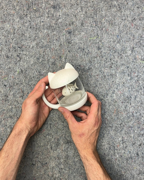 Cat Ear Tea Infuser Mug with Fish Design